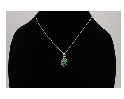 Navajo Necklace 925 Silver Natural Kingman Turquoise Native Artist C.2008