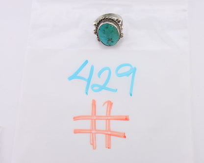 Navajo Ring 925 Silver Natural Blue Turquoise Artist Signed MC C.80's