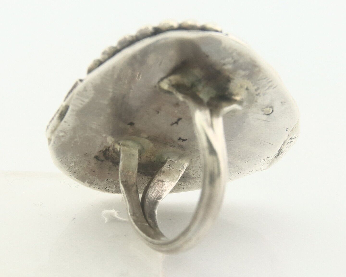 Navajo Ring 925 Sterling Turquoise Handmade Native Artist C.80's Size 5.5