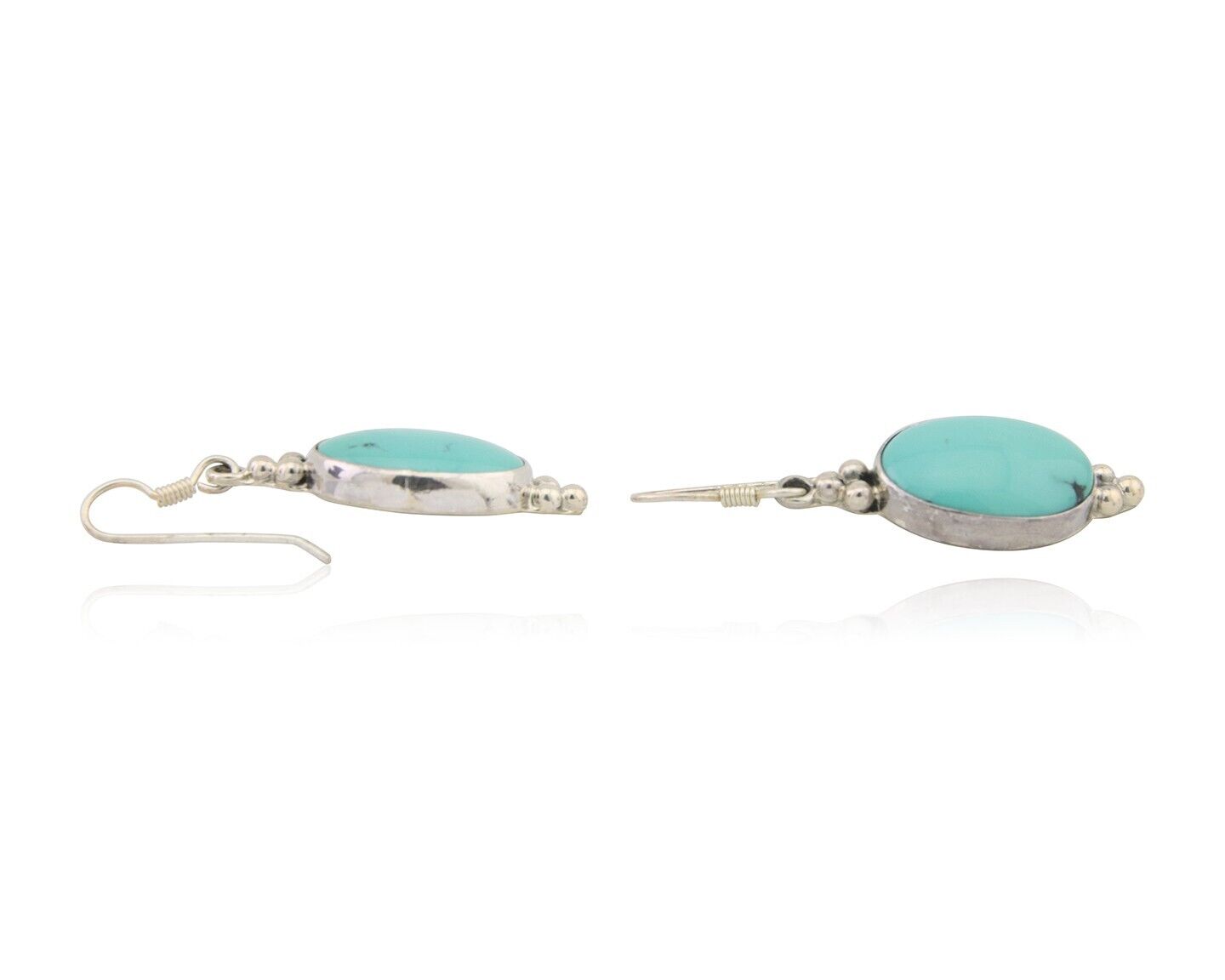 Navajo Dangle Earrings 925 Natural Turquoise Native Inca Mfg C.80's