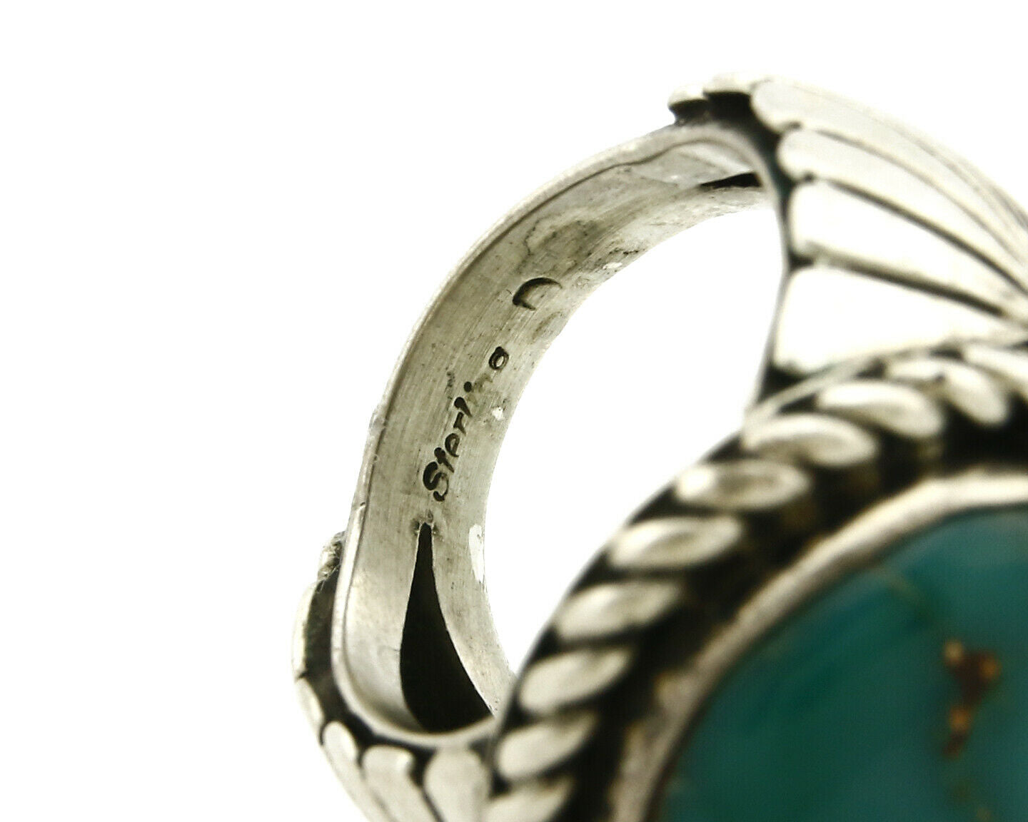 Navajo Ring .925 SOLID Silver Blue Gem Turquoise Signed Doug Zachary C.80's