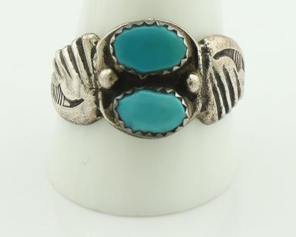 Zuni Ring .925 Silver Natural Sleeping Beauty Turquoise Native Artist C.80's