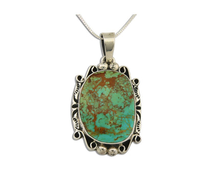 Navajo Necklace 925 Silver Natural Turquoise Artist Signed Gecko C.80's