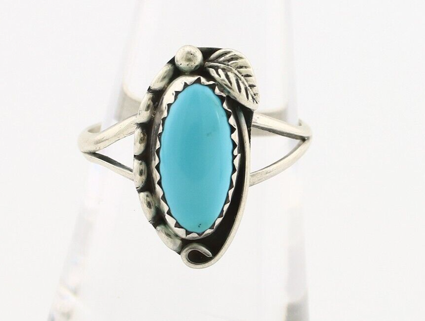 Navajo Ring 925 Silver Turquoise Artist Signed SkyStone Creations C.80's