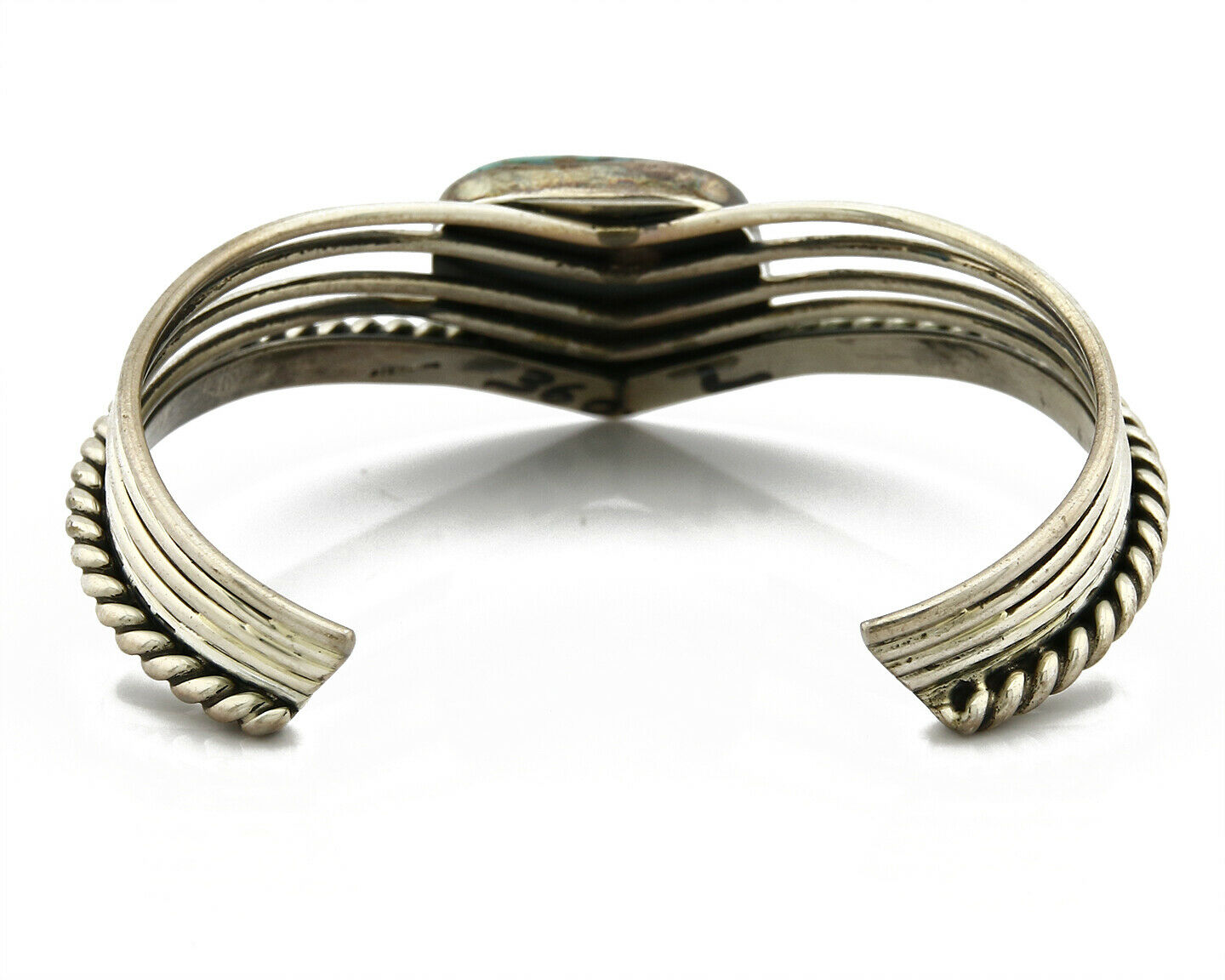 Navajo Handmade .925 SOLID Silver Natural Turquoise 5 Row Cuff Bracelet