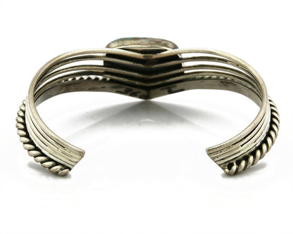 Navajo Handmade .925 SOLID Silver Natural Turquoise 5 Row Cuff Bracelet