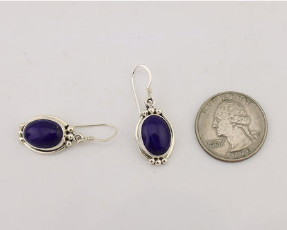 Navajo Dangle Earrings 925 Silver Lapis Lazuli Native American Artist C.80's