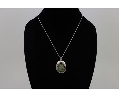 Navajo Turquoise Handmade Necklace 925 Silver Signed SunRise C.80's