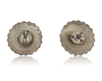 Navajo Small Shield Earrings 925 Silver Native American Artist C.80's