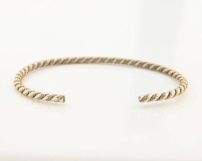 Navajo Twist Cuff Bracelet Sterling Silver Gold Authentic Vintage Native Artist