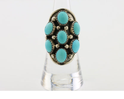 Navajo Handmade Ring 925 Silver Kingman Turquoise Native American C.80's