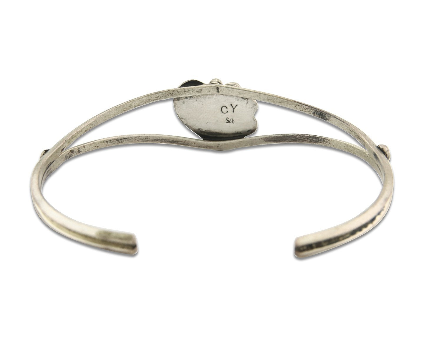 Vintage Navajo Bracelet 925 Silver Turquoise Tranditional Handmade Signed CY