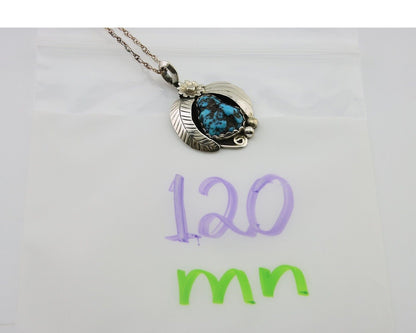 Navajo Necklace 925 Silver Natural Turquoise Native American Artist C.80's