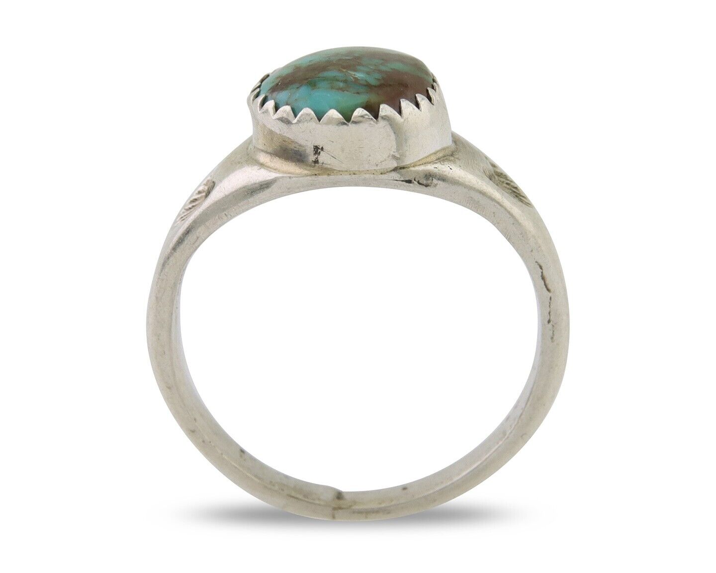 Navajo Ring 925 Silver Natural Blue Turquoise Native American Artist C.80's