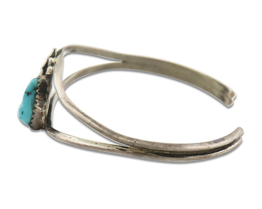 Vintage Navajo Bracelet 925 Silver Natural Turquoise Handmade Native Artist
