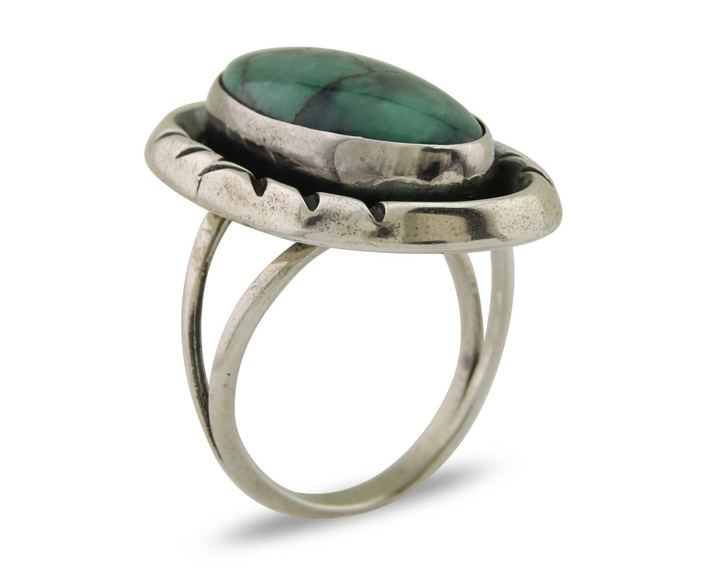 Navajo Ring 925 Silver Turquoise Artist Siged Herbert Cayatineto C.80's