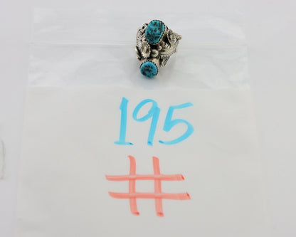 Navajo Handmade Ring 925 Silver Sleeping B Turquoise Artist Signed IHMJ C.80's