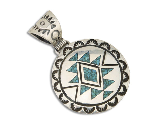 Navajo Necklace 925 Silver Natural Turquoise Artist Signed Stanley Bain C.80's