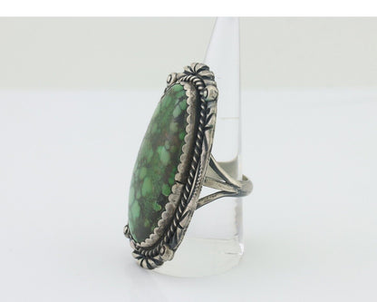 Navajo Ring 925 Silver Varascite Native American Artist C.80's