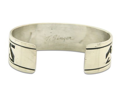 Navajo Bracelet 925 Silver Artist Signed Thomas Singer Cuff C.80's