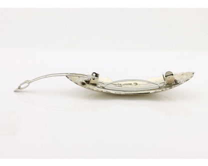 Women's Navajo Hair Clip Hand Stamped 925 Silver Artist Signed C Montoya C.80's