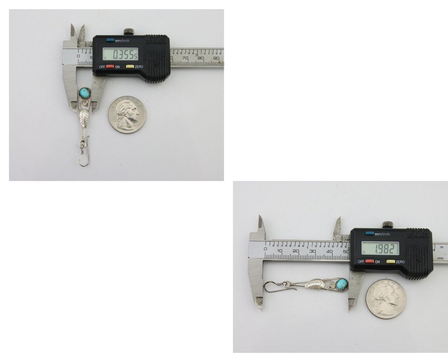 Navajo Dangle Earrings 925 Silver Natural Blue Turquoise Artist Signed JB C.80's