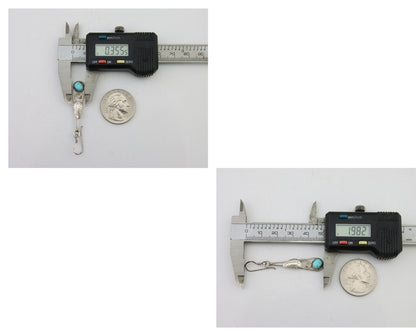 Navajo Dangle Earrings 925 Silver Natural Blue Turquoise Artist Signed JB C.80's