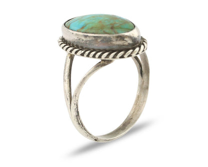 Navajo Ring 925 Silver Kingman Turquoise Artist Native American Signed C.80's
