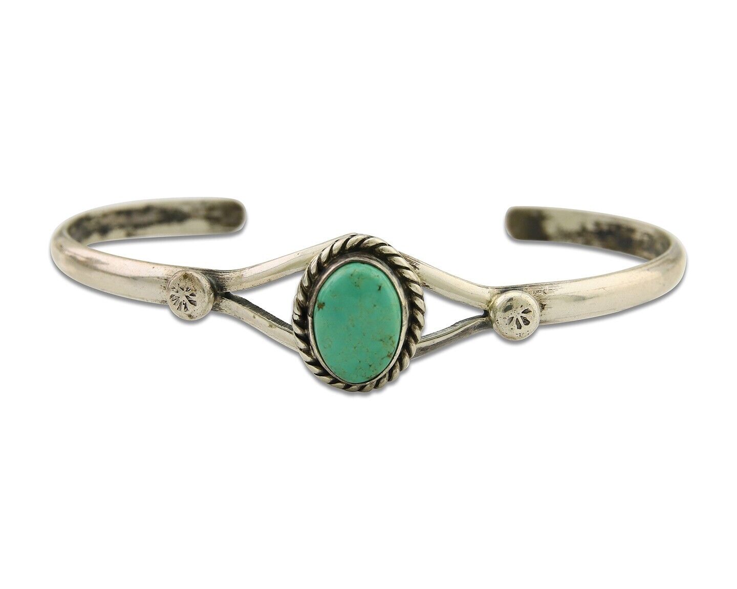 Navajo Cuff Bracelet 925 Silver Turquoise Native American Artist Handmade C.80's