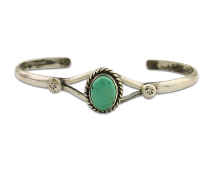 Navajo Cuff Bracelet 925 Silver Turquoise Native American Artist Handmade C.80's