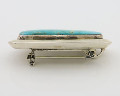 Navajo Pin Pendant 925 Silver Globe Turquoise Artist Signed Doug Zachary C.80's