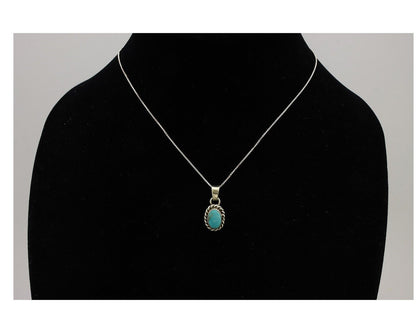 Navajo Necklace 925 Silver Natural Kingman Turquoise Native Artist C.2008