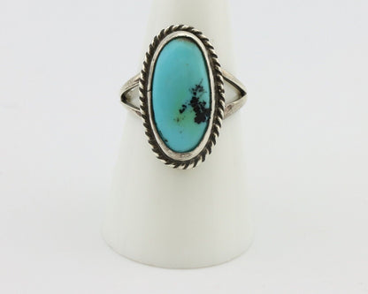 Navajo Ring 925 Silver Kingman Turquoise Native American Artist C.80's