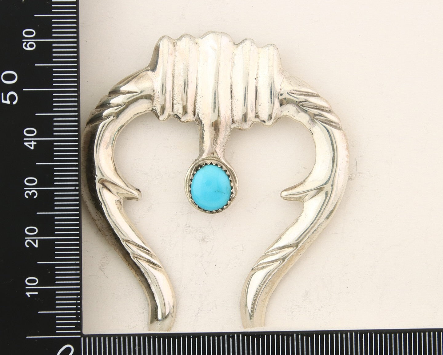 Navajo 925 Silver Naja Sand Cast Turquoise Handmade Native American Artist C.80s