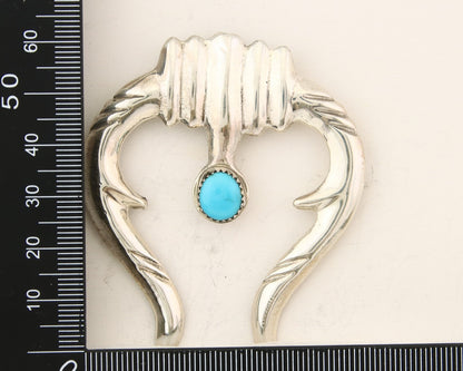 Navajo 925 Silver Naja Sand Cast Turquoise Handmade Native American Artist C.80s