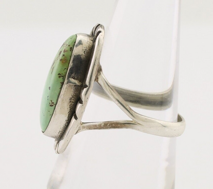 Navajo Handmade Ring 925 Silver Green Turquoise Artist Signed Kachina C.80's