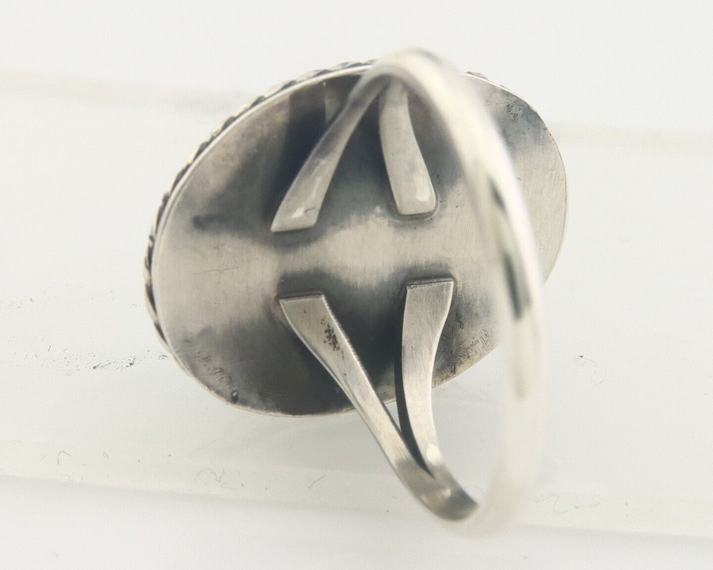 Navajo Ring 925 Sterling Natural Turquoise Native Artist C.80's Size 7.0