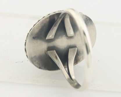 Navajo Ring 925 Sterling Natural Turquoise Native Artist C.80's Size 7.0