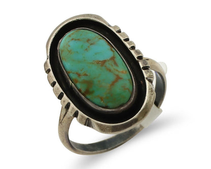 Navajo Ring 925 Silver Arizona Turquoise Native American Artist C.80's