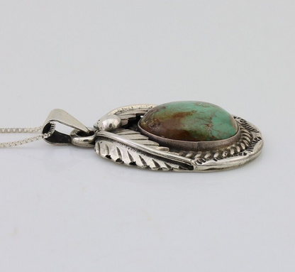 Navajo Turquoise Handmade Necklace 925 Silver Signed SunRise C.80's
