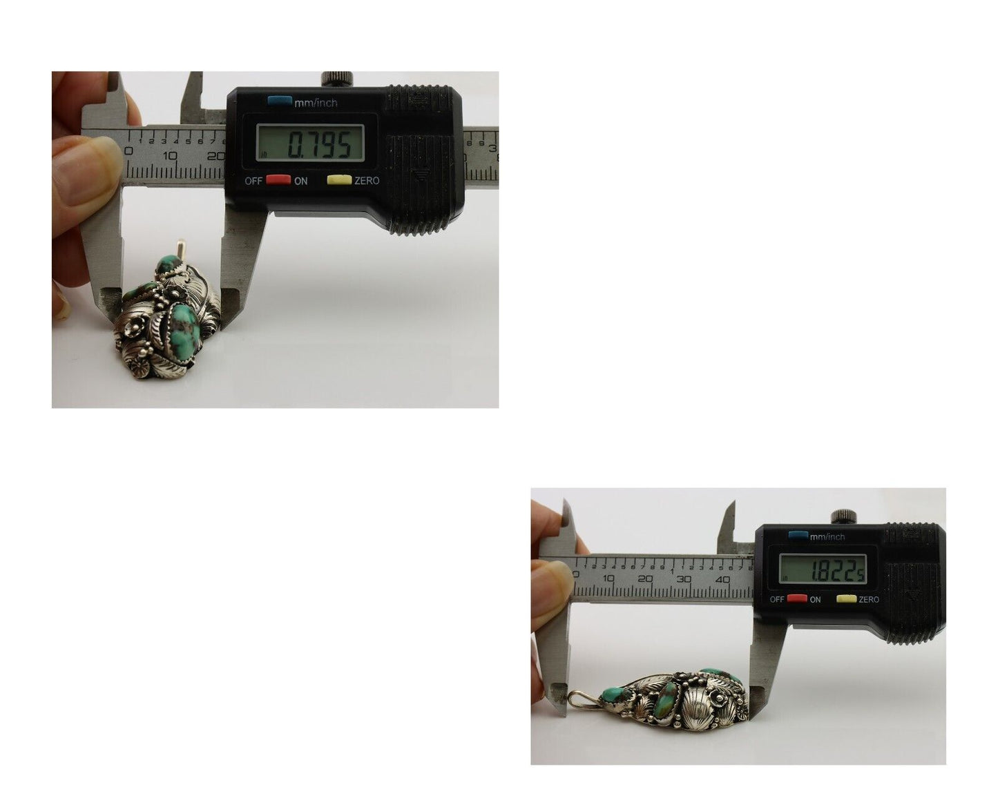 Navajo Pendant 925 Silver Natural Bisbee Turquoise Signed Tom Willeto C.80's