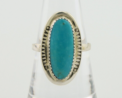 Navajo Ring 925 Silver Blue Turquoise Artist Signed CS C.80's