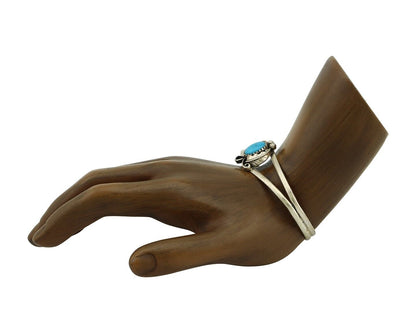 Navajo Slave Bracelet 925 Silver Arizona Turquoise Native American Artist C.80's