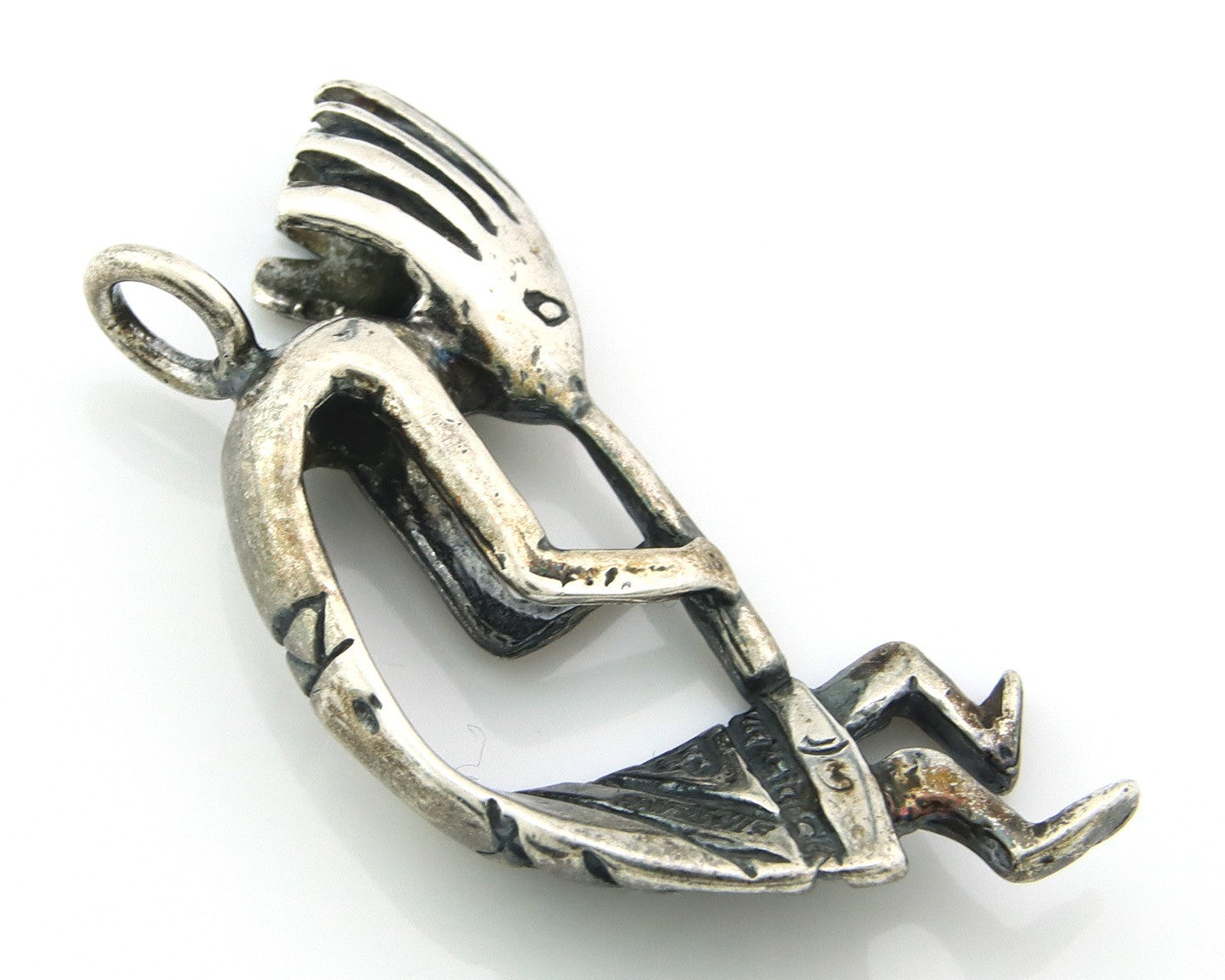 Navajo Kokopelli Pendant Sterling Silver Authentic Traditional Native American