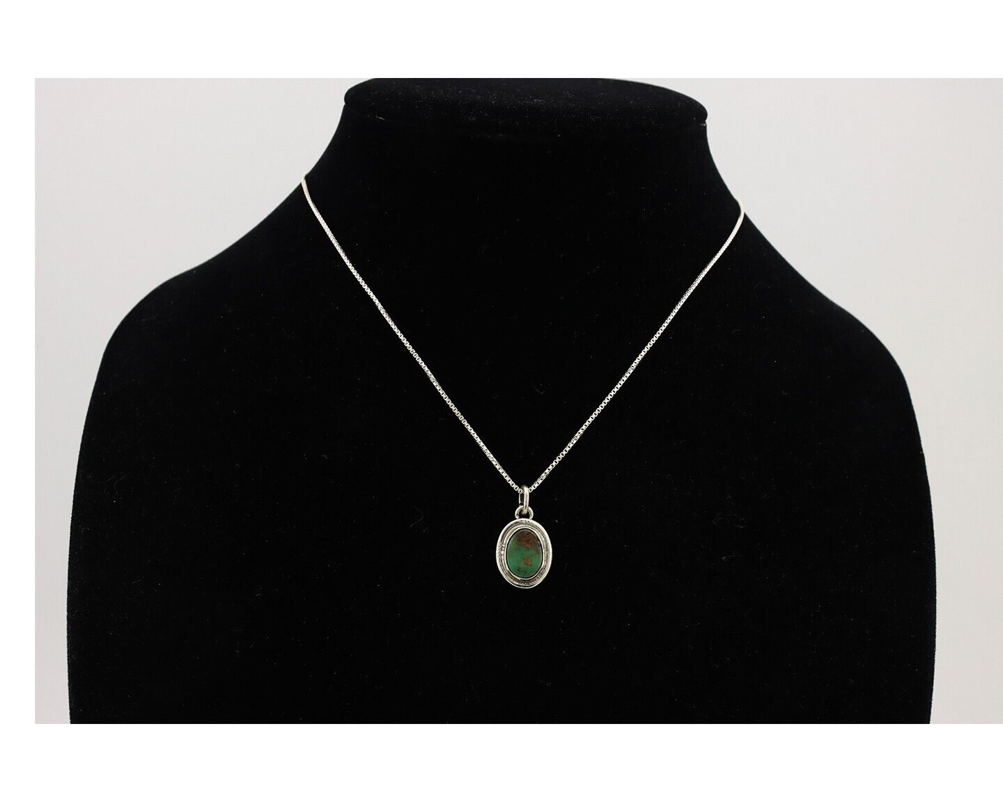 Navajo Necklace 925 Silver Natural Kingman Turquoise Native Artist C.2008