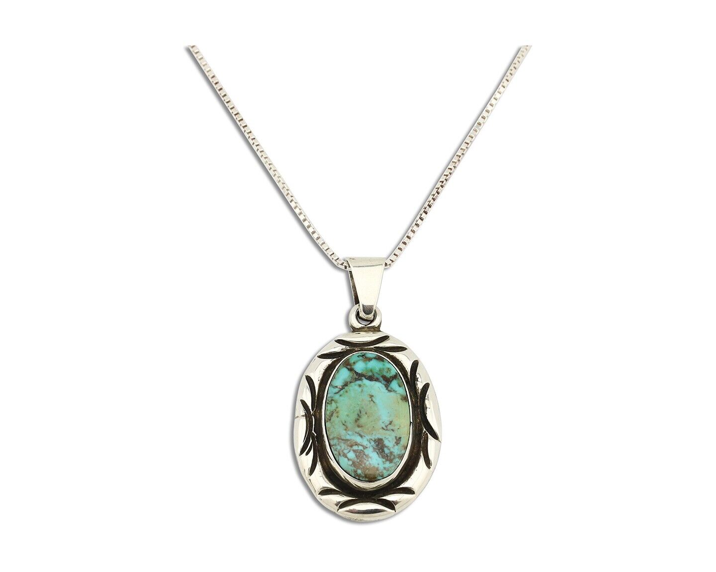 Navajo Necklace 925 Silver Kingman Turquoise Signed C Montoya C.80's
