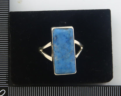 Navajo Men Ring 925 Sterling Lapis Handmade Native Artist C.80's Size 10.5
