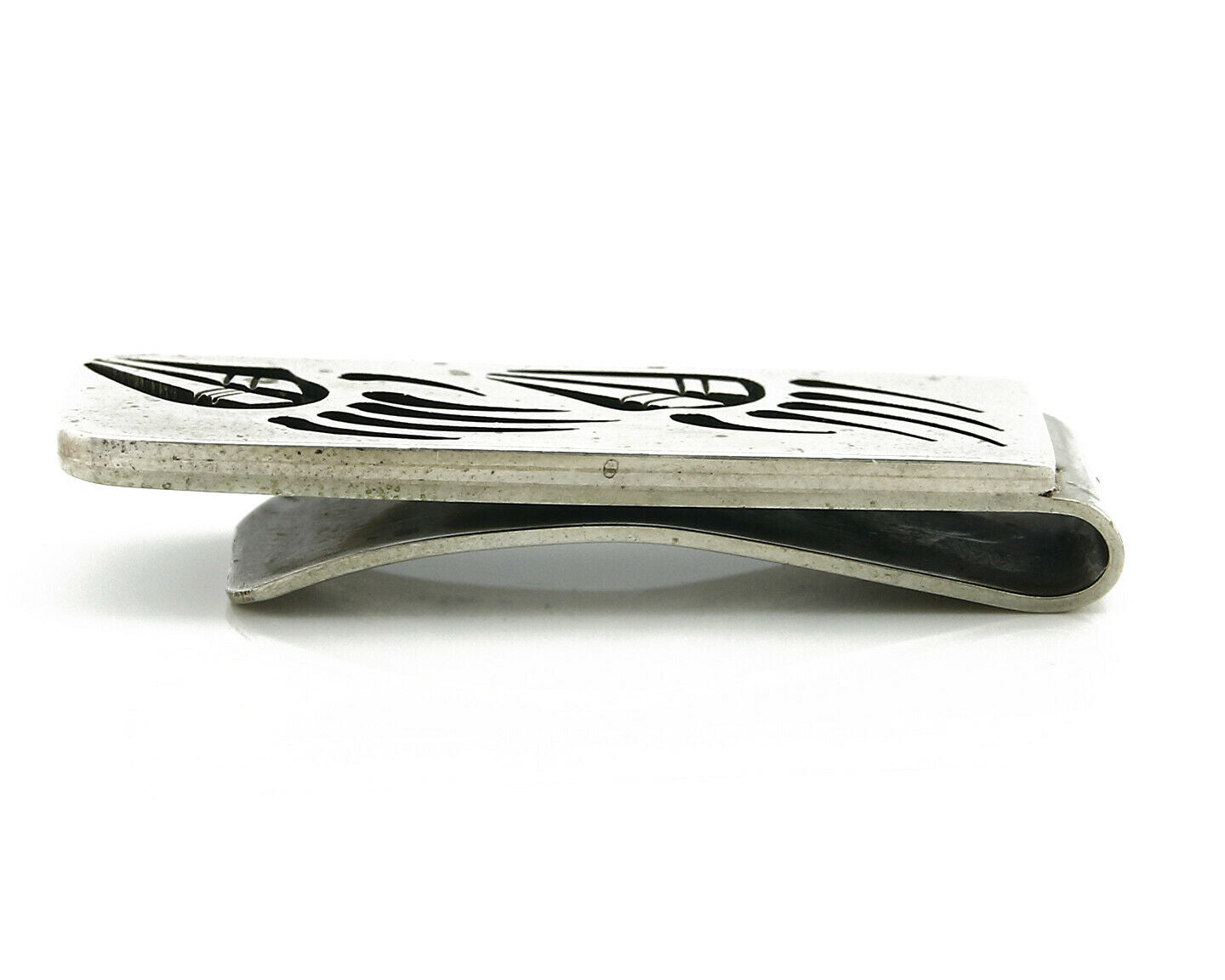 Navajo Money Clip .925 Silver & Nickle Hand Stamped Floyd Naminga