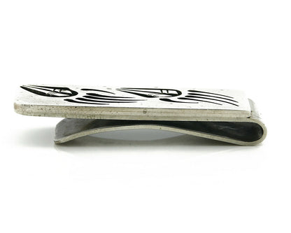 Navajo Money Clip .925 Silver & Nickle Hand Stamped Floyd Naminga