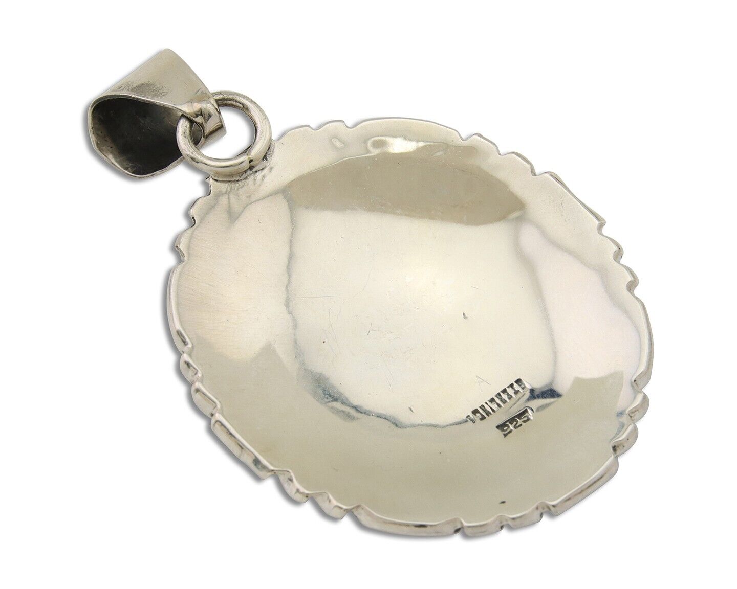 Navajo Pendant 925 Silver Natural Blue Turquoise Native American Artist C.80's